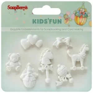 Ozdoby polimerowe Scrap Berry's Kids & Fun 3, 7szt